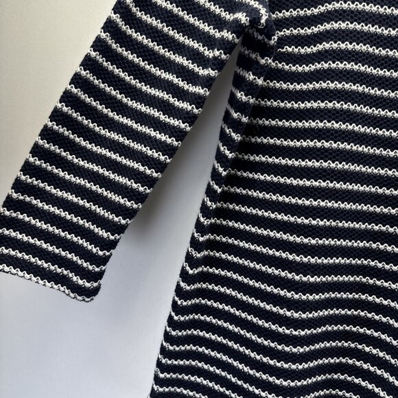 Talbots Women's Top Size Large Black White Stripe Knit 3/4 Sleeves Pullover - Picture 5 of 8